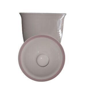 Pfaltzgraff White and Pink Ceramic Canister